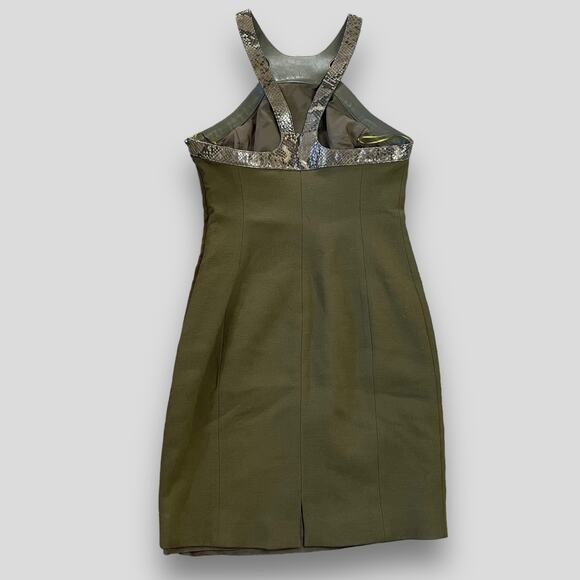 MICHEAL KORS DESIGNER SEXY BODYCON HALTER GREEN PARTY DRESS MEDIUM SIZE 6 - Picture 3 of 9